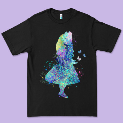 Watercolor Splatter Alice In Wonderland T Shirt Design Premium Tee Designed By Pixelwave