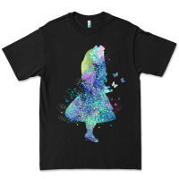 Black watercolor splatter alice in wonderland t shirt design Premium Tee - PixelWave