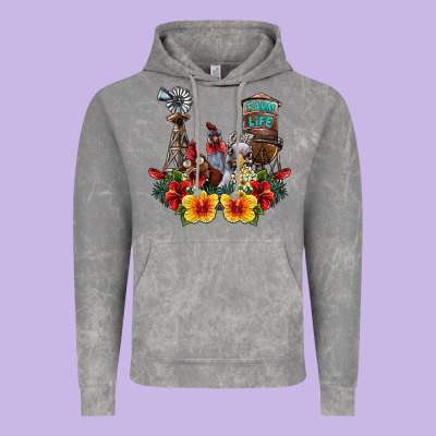 Farm Life Chicken Vintage Hoodie Designed By Sublimationcraftshop