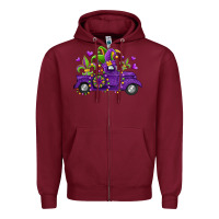 Burgundy mardi gras truck Zipper Hoodie - Jasminsmagicworld