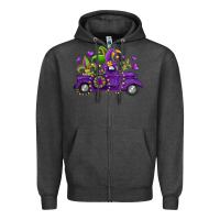 Charcoal Heather mardi gras truck Zipper Hoodie - Jasminsmagicworld