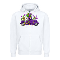 White mardi gras truck Zipper Hoodie - Jasminsmagicworld