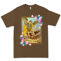 Cacao St Michael the Archangel - Protector Catholic Church Angel Premium Tee - PixelWave