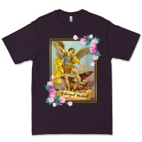 Plum St Michael the Archangel - Protector Catholic Church Angel Premium Tee - PixelWave