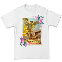 White St Michael the Archangel - Protector Catholic Church Angel Premium Tee - PixelWave