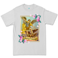 Dove Grey St Michael the Archangel - Protector Catholic Church Angel Premium Tee - PixelWave