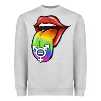 Heather Grey Pride LGBT Sign Tongue Heavyweight Sweatshirt - Jasminsmagicworld