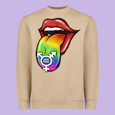 Pride Lgbt Sign Tongue Heavyweight Sweatshirt Designed By Jasminsmagicworld