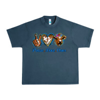 Midnight Navy Peace Love Cows Urban Heavy Tee - Jasminsmagicworld