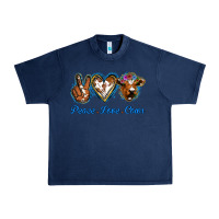 Navy Peace Love Cows Urban Heavy Tee - Jasminsmagicworld