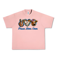 Salmon Peace Love Cows Urban Heavy Tee - Jasminsmagicworld