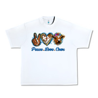 White Peace Love Cows Urban Heavy Tee - Jasminsmagicworld