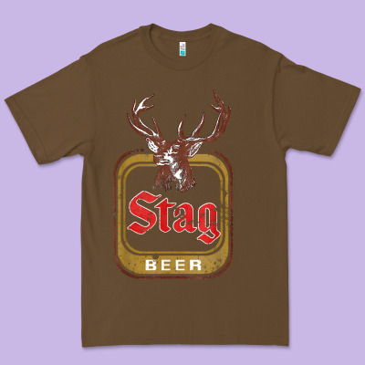 Vintage Stag Beer, Distressed Premium Tee Designed By Craftify