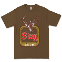 Cacao Vintage Stag Beer, distressed Premium Tee - Craftify