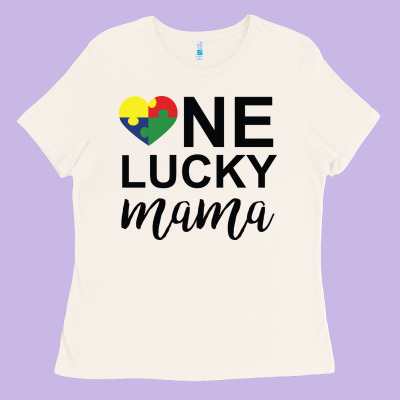 One Lucky Mama Ladies Tee Designed By Cowhidedigitalart