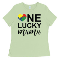 Matcha one lucky mama Ladies Tee - CowhideDigitalArt