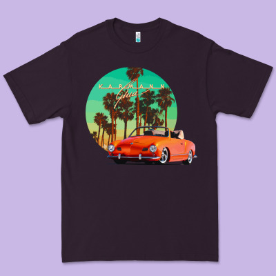 Karmann Ghia Sunset Palm Love Quote Premium Tee Designed By Craftify