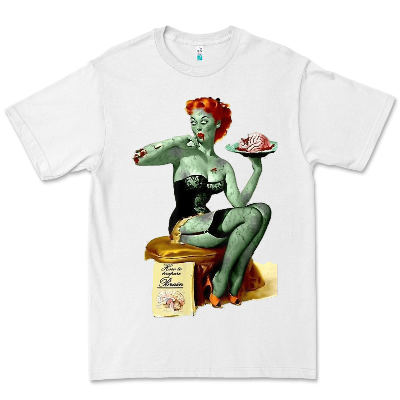 Zombie Pin Up Girl Halloween Premium Tee by Craftify | Teevron