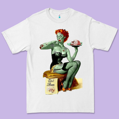 Zombie Pin Up Girl Halloween Premium Tee Designed By Craftify