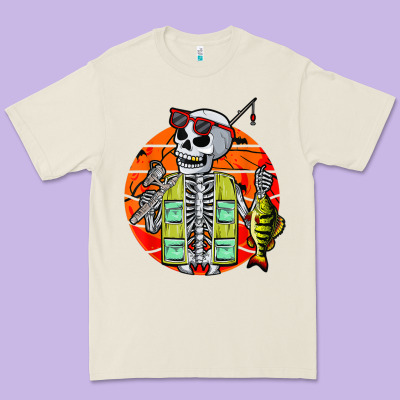 Skeleton Fishing Lover Moon Halloween Costume Fish Premium Tee Designed By Craftify