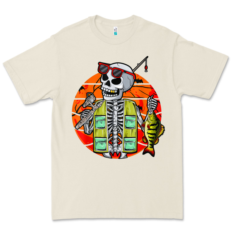 Skeleton Fishing Lover Moon Halloween Costume Fish Premium Tee by Craftify | Teevron