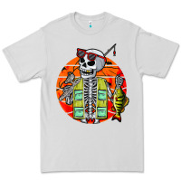 Dove Grey skeleton fishing lover moon halloween costume fish Premium Tee - Craftify