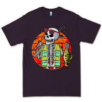 Plum skeleton fishing lover moon halloween costume fish Premium Tee - Craftify