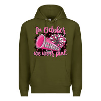 Army Green in october we wear pink cheer Premium Hoodie - BarkalooDesign