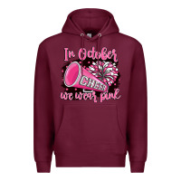 Burgundy in october we wear pink cheer Premium Hoodie - BarkalooDesign