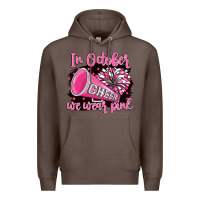 Coffee in october we wear pink cheer Premium Hoodie - BarkalooDesign