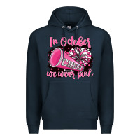 Navy in october we wear pink cheer Premium Hoodie - BarkalooDesign