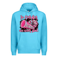 Ocean Blue in october we wear pink cheer Premium Hoodie - BarkalooDesign