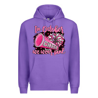 Purple in october we wear pink cheer Premium Hoodie - BarkalooDesign
