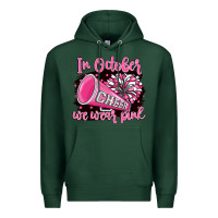 Sports Green in october we wear pink cheer Premium Hoodie - BarkalooDesign