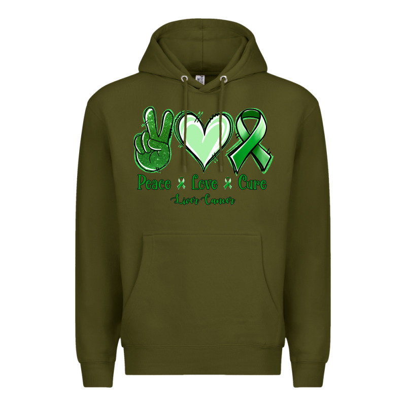 Peace Love Cure Liver Cancer Premium Hoodie by Jasminsmagicworld | Teevron
