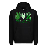 Black Peace Love Cure Liver Cancer Premium Hoodie - Jasminsmagicworld