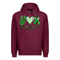 Burgundy Peace Love Cure Liver Cancer Premium Hoodie - Jasminsmagicworld