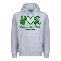 Heather Grey Peace Love Cure Liver Cancer Premium Hoodie - Jasminsmagicworld