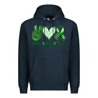 Navy Peace Love Cure Liver Cancer Premium Hoodie - Jasminsmagicworld
