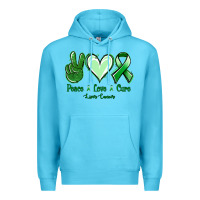 Ocean Blue Peace Love Cure Liver Cancer Premium Hoodie - Jasminsmagicworld