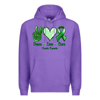 Purple Peace Love Cure Liver Cancer Premium Hoodie - Jasminsmagicworld
