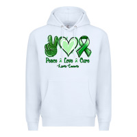 White Peace Love Cure Liver Cancer Premium Hoodie - Jasminsmagicworld
