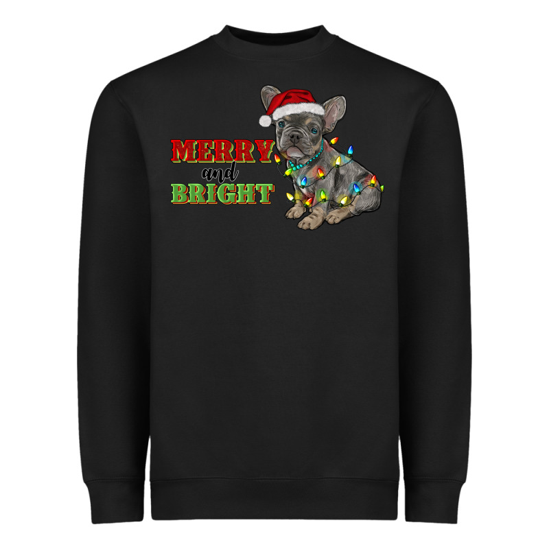 Merry And Bright French Bulldog Heavyweight Sweatshirt by RanaPortraitStore | Teevron