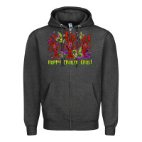 Charcoal Heather happy crawdi gras mardi gras carnival Zipper Hoodie - Jasminsmagicworld