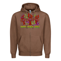 Chestnut happy crawdi gras mardi gras carnival Zipper Hoodie - Jasminsmagicworld