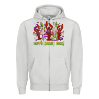 Dove Grey happy crawdi gras mardi gras carnival Zipper Hoodie - Jasminsmagicworld