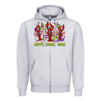 Happy Crawdi Gras Mardi Gras Carnival Zipper Hoodie | Teevron