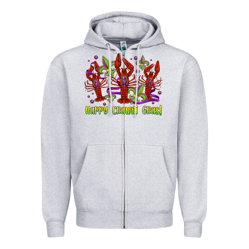 Happy Crawdi Gras Mardi Gras Carnival Zipper Hoodie by Jasminsmagicworld | Teevron