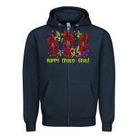 Navy happy crawdi gras mardi gras carnival Zipper Hoodie - Jasminsmagicworld