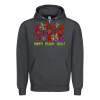 Smoke happy crawdi gras mardi gras carnival Zipper Hoodie - Jasminsmagicworld